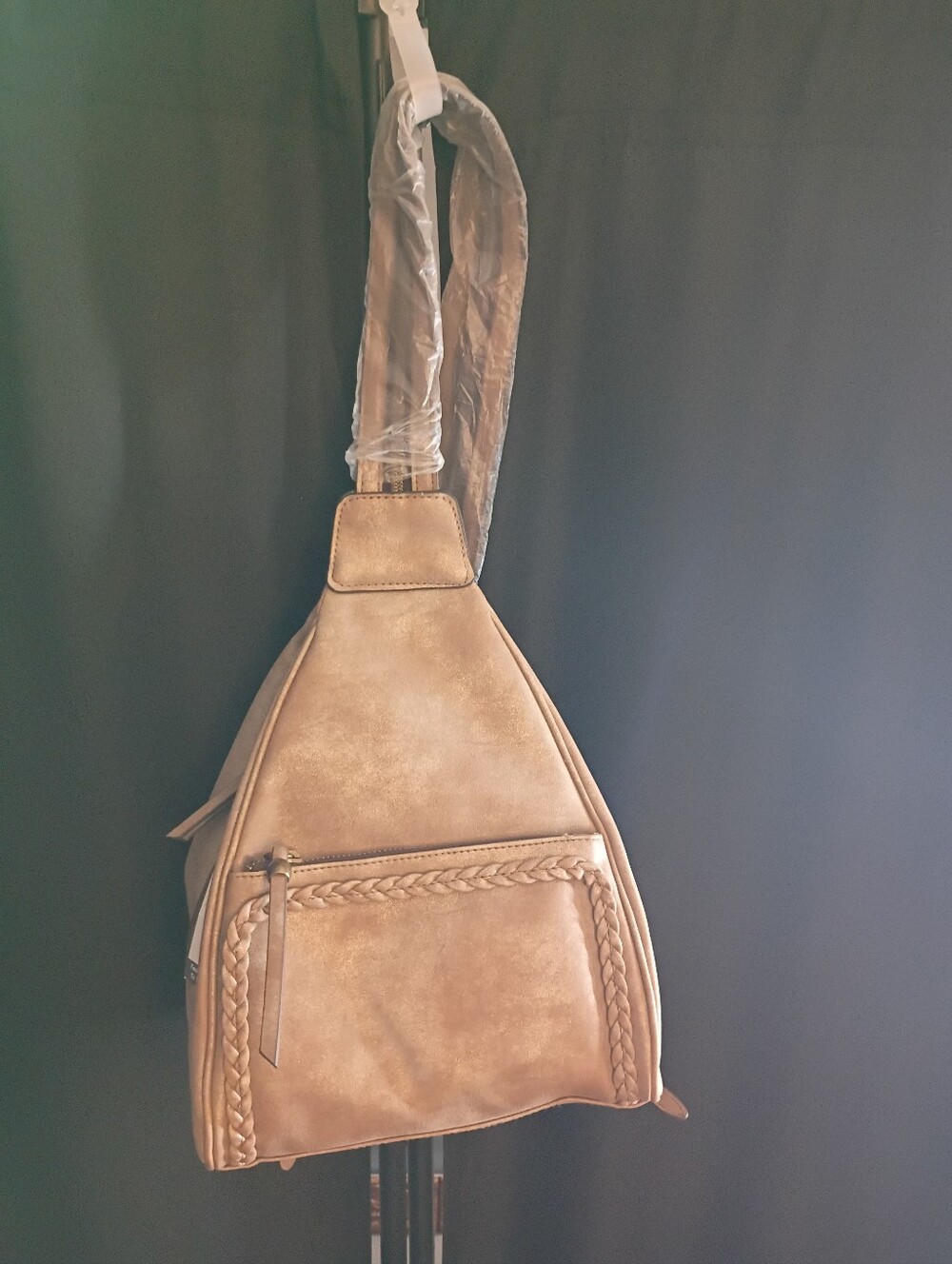 Brown Sling Crossbody Backpack Mini Purse Handbag